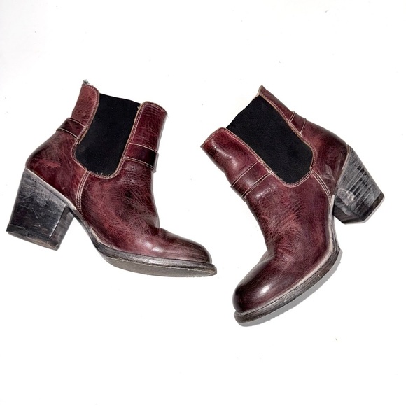 Bed Stu Liberate Maroon Harness Boots Size 7 - Picture 2 of 11